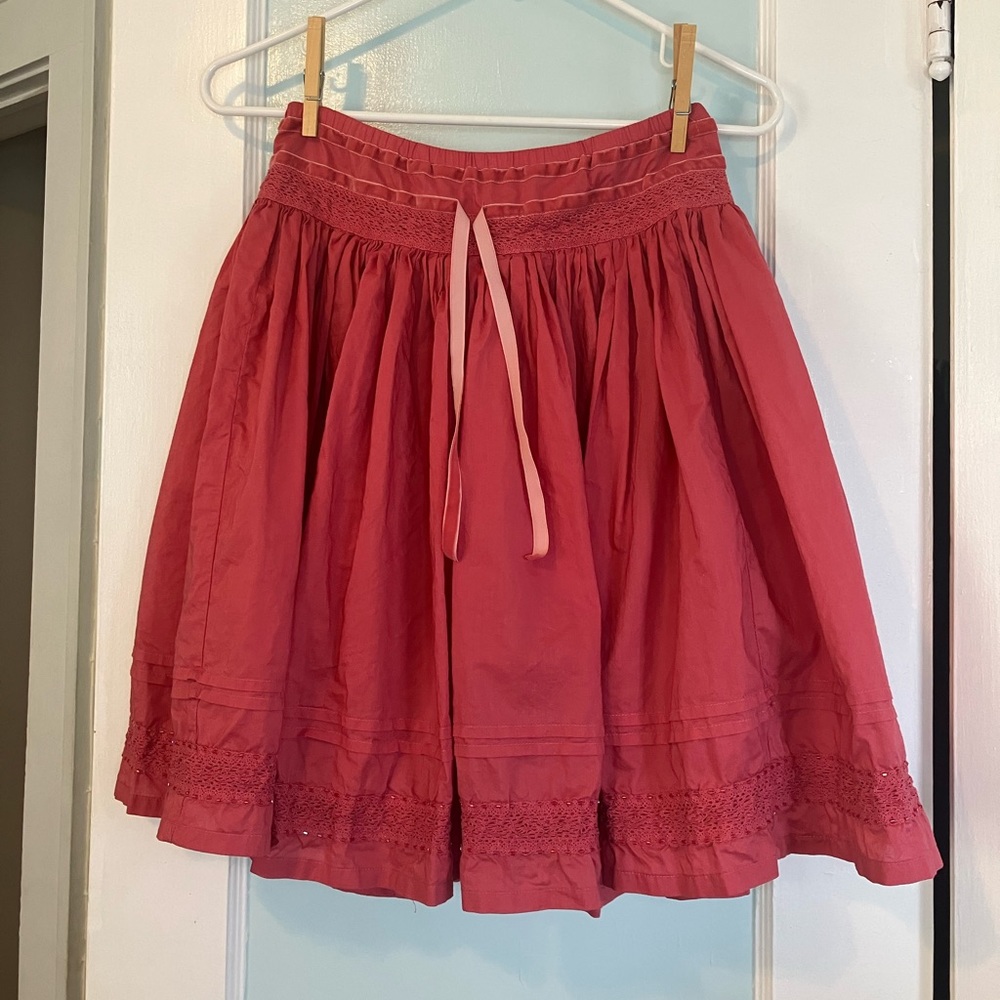 Gap Kids Girls Rose Pink Eyelet Lace Tiered Skirt - Size 8